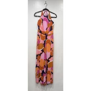 Mister Zimi Inka Palazzo Halter Neck Jumpsuit Women’s Size 8 Colorful Floral